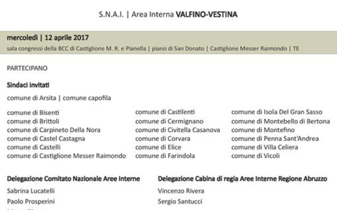 SNAI Area Interna VALFINO-VESTINA-VOMANO